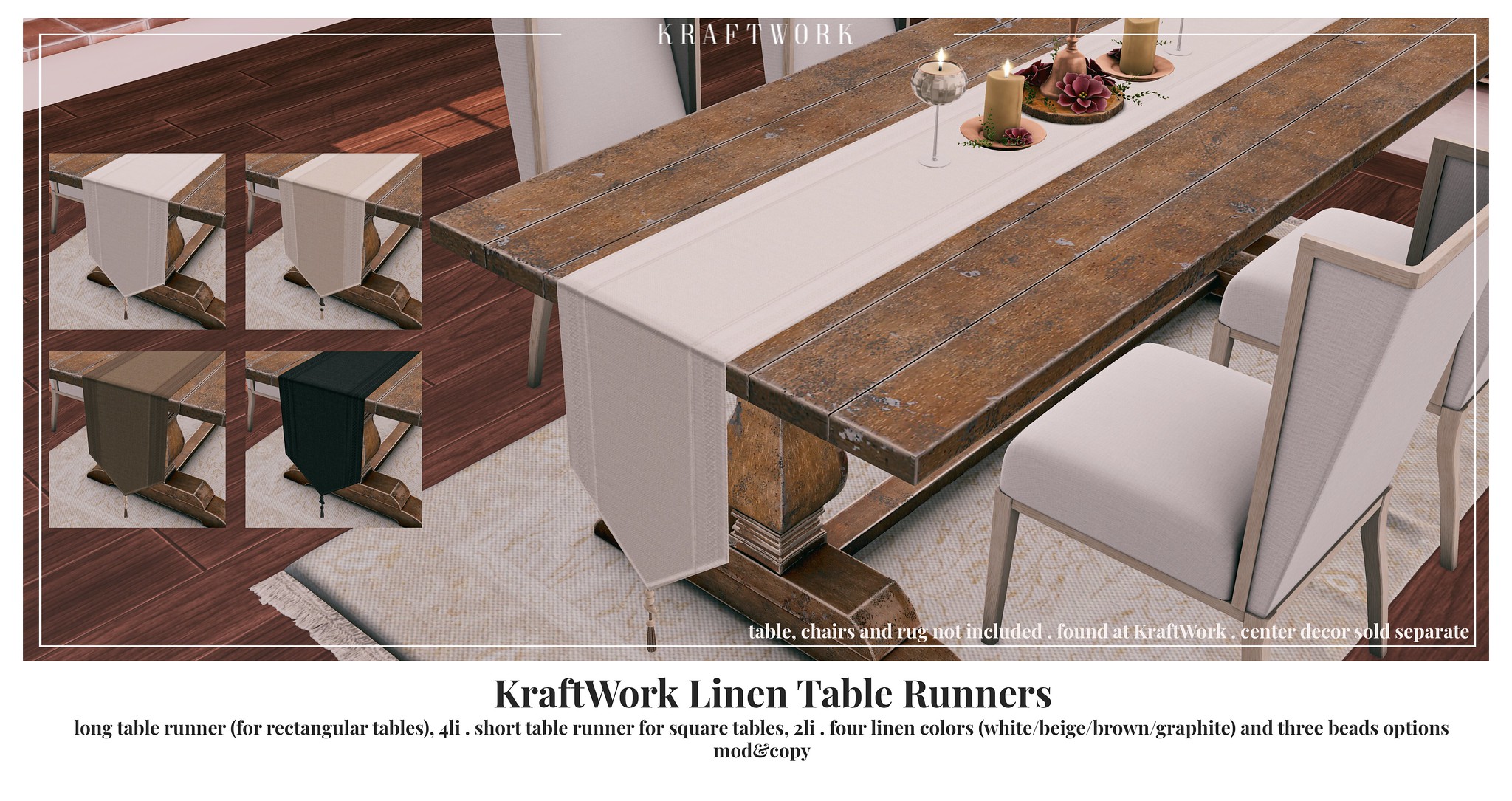Kraftwork – Linen Table Runners