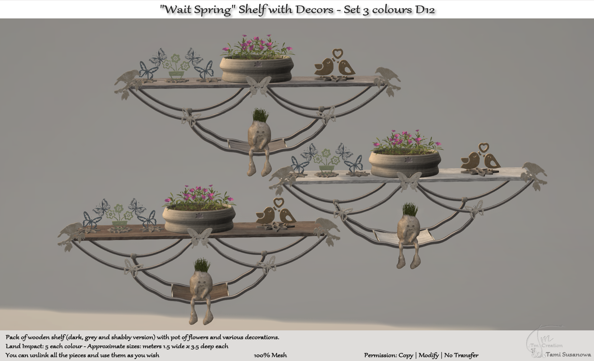 Tm Creation – “Wait Spring” Shelf With Decors