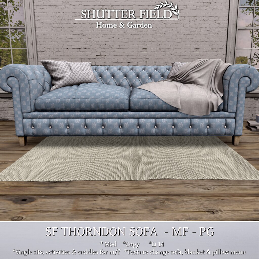 Shutter Field – SF Window Patio & SF Thorndon Sofa and Chair set