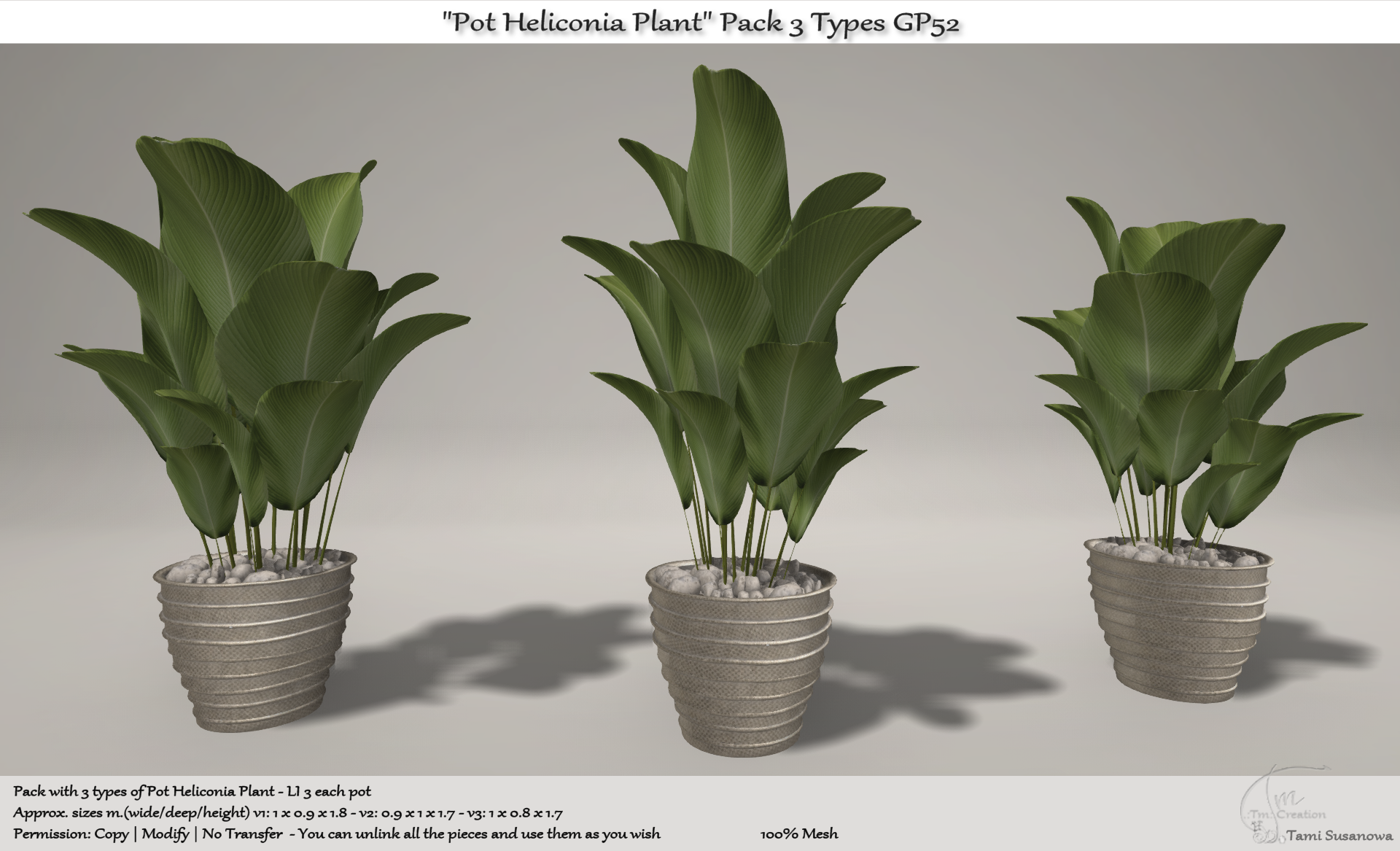 Tm Creation – “Pot Heliconia Plant”