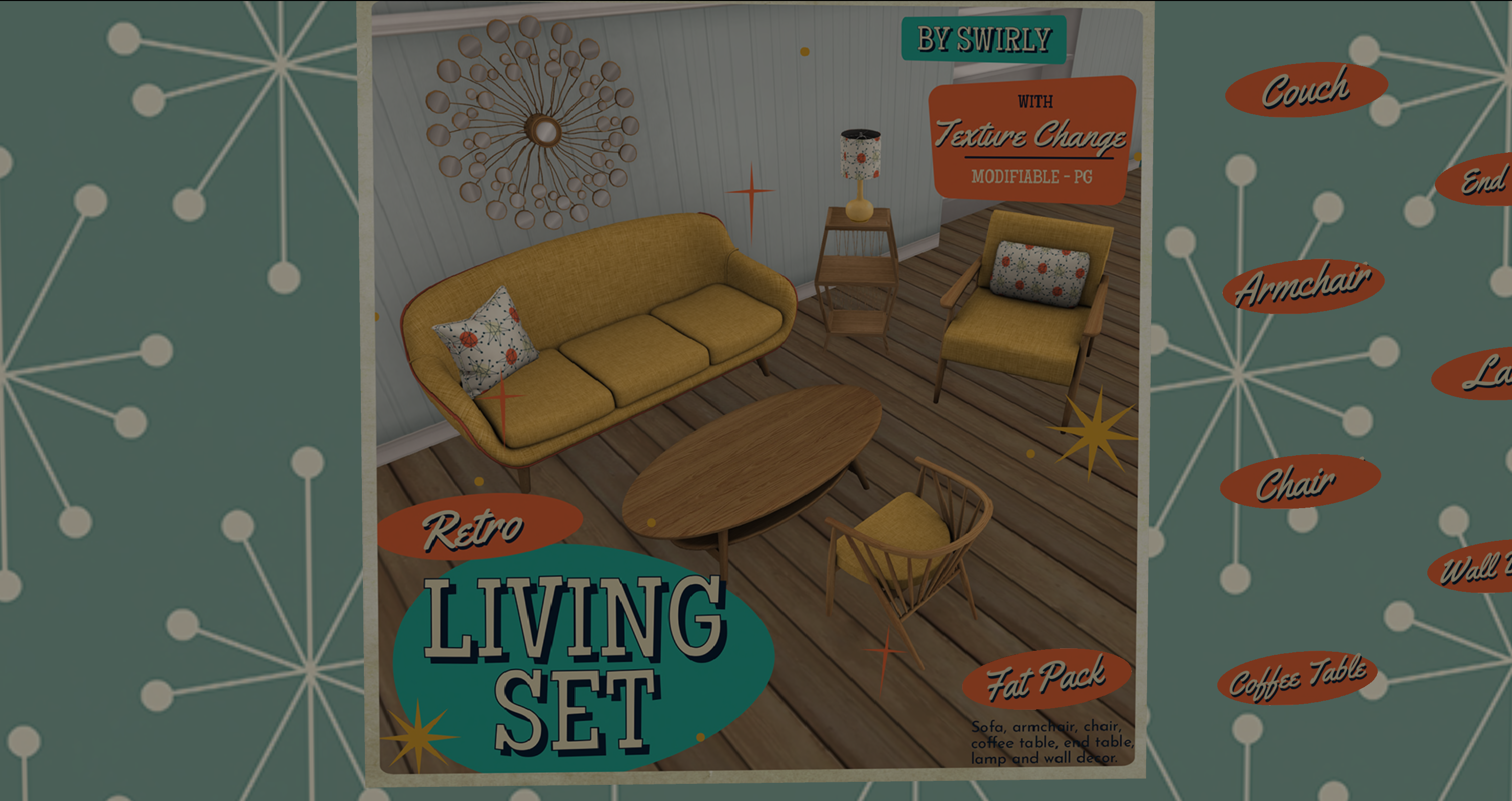 By Swirly – Retro Living Set