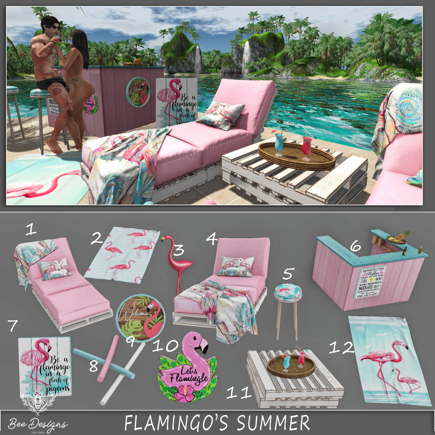 Bee Designs – Flamingo Summer