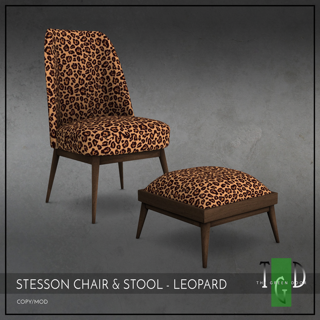 The Green Door – Stesson Chair & Stool – Leopard