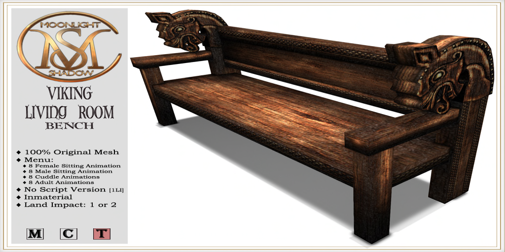 Moonlight Shadow – Viking Living Room Bench