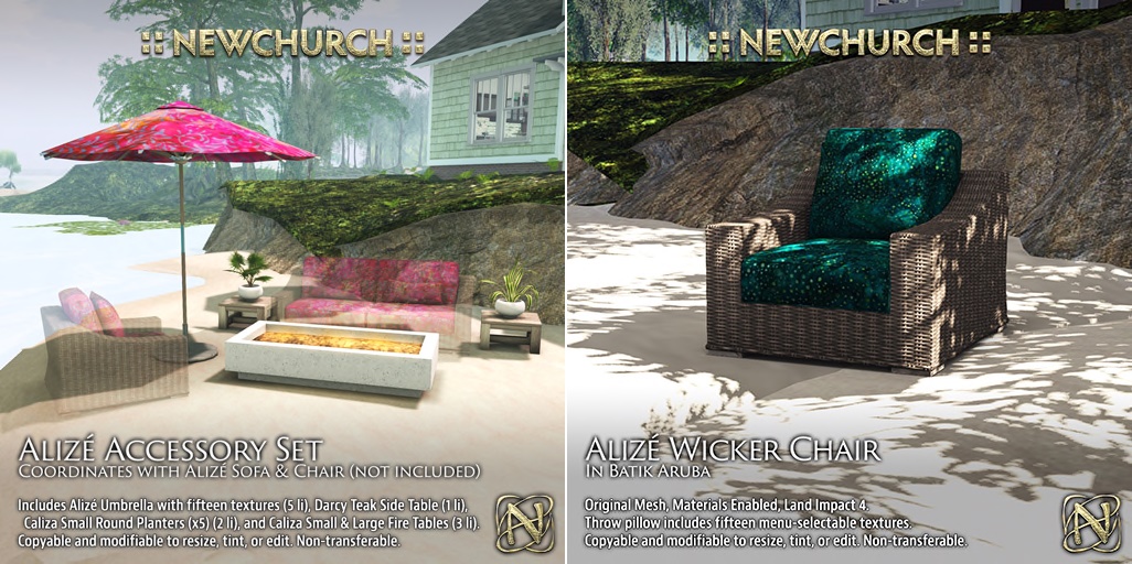Newchurch – Alize Accessory Set, Wicker Chair