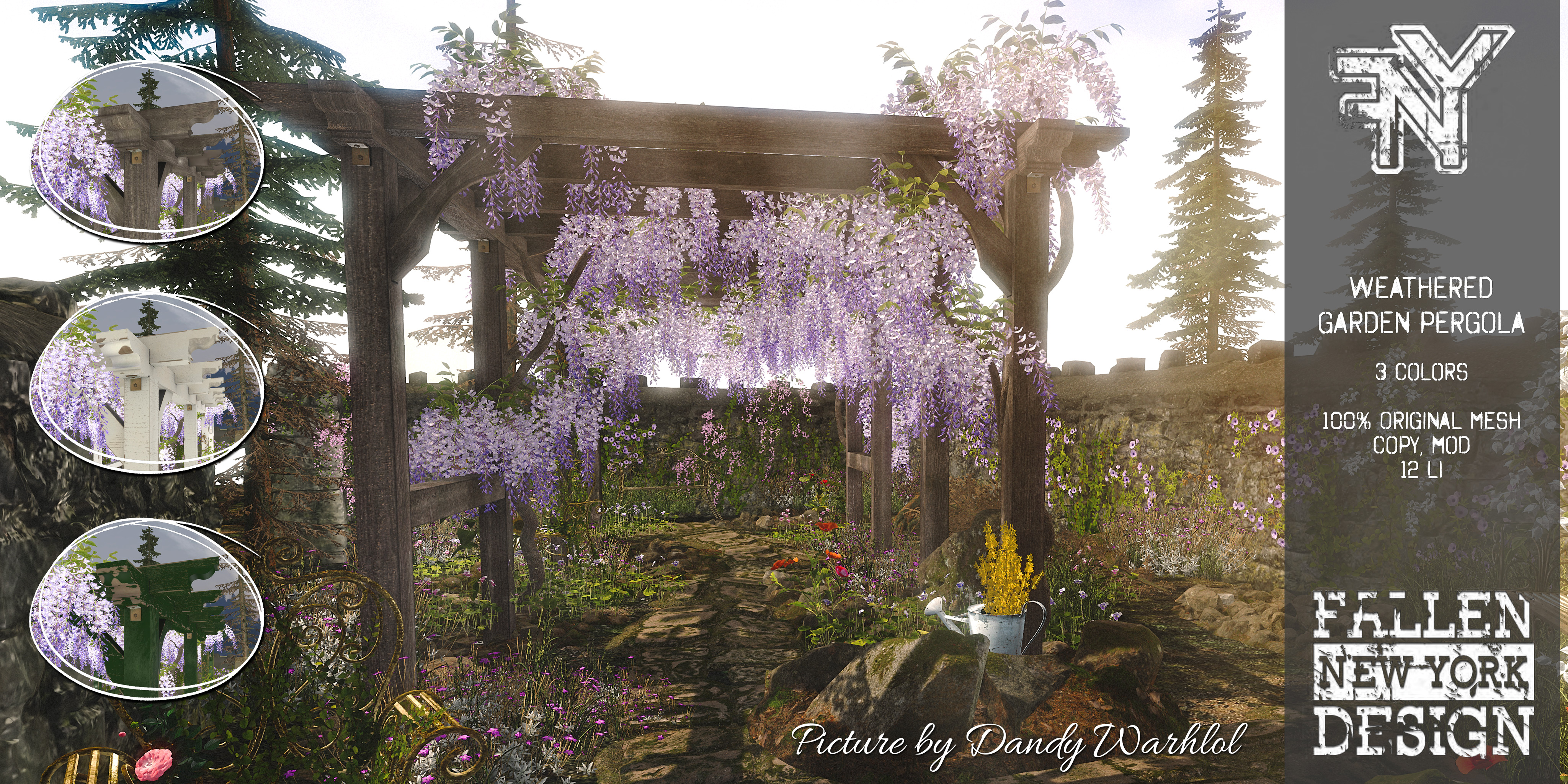 Fallen New York Design – Weathered Garden Pergola