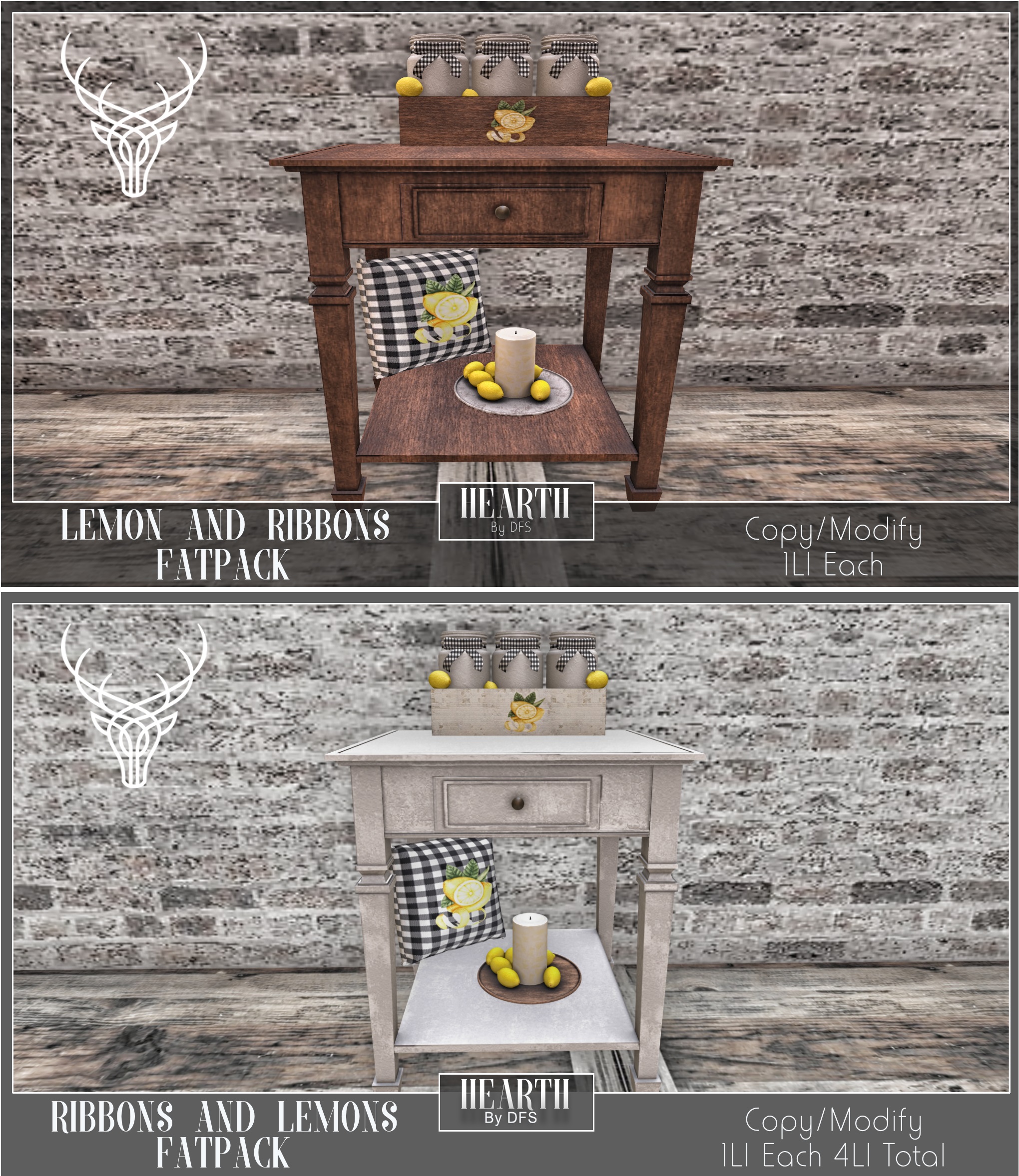 Hearth – Lemon and Ribbons Decor Set