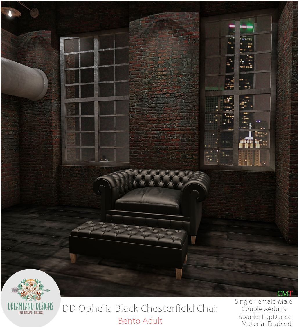 Dreamland Designs – Ophelia Black Chesterfield Chair