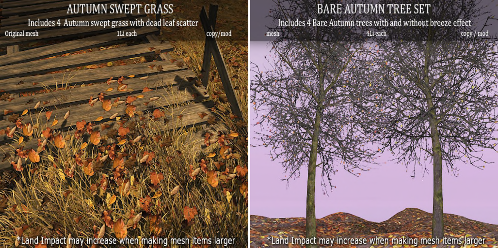Love – Autumn Swept Grass and Bare Autumn Tree Set