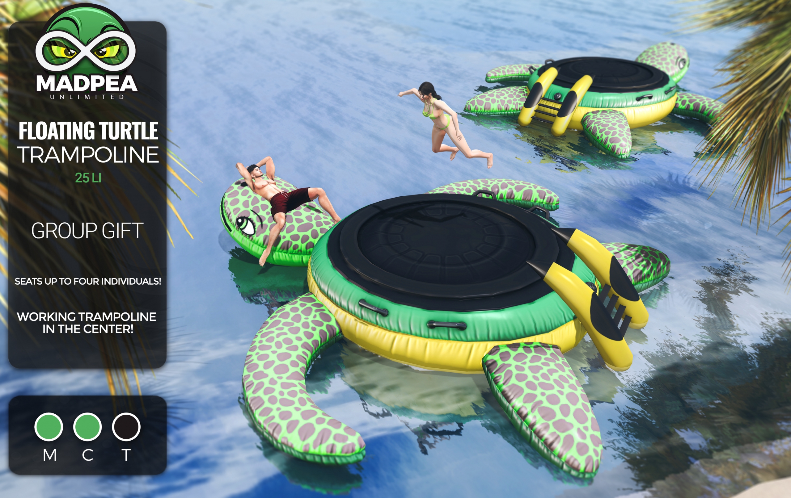 MadPea – Floating Turtle Trampoline