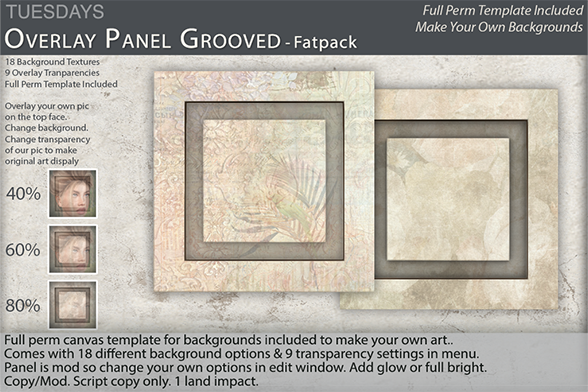 Tuesdays – Overlay Panel Grooved