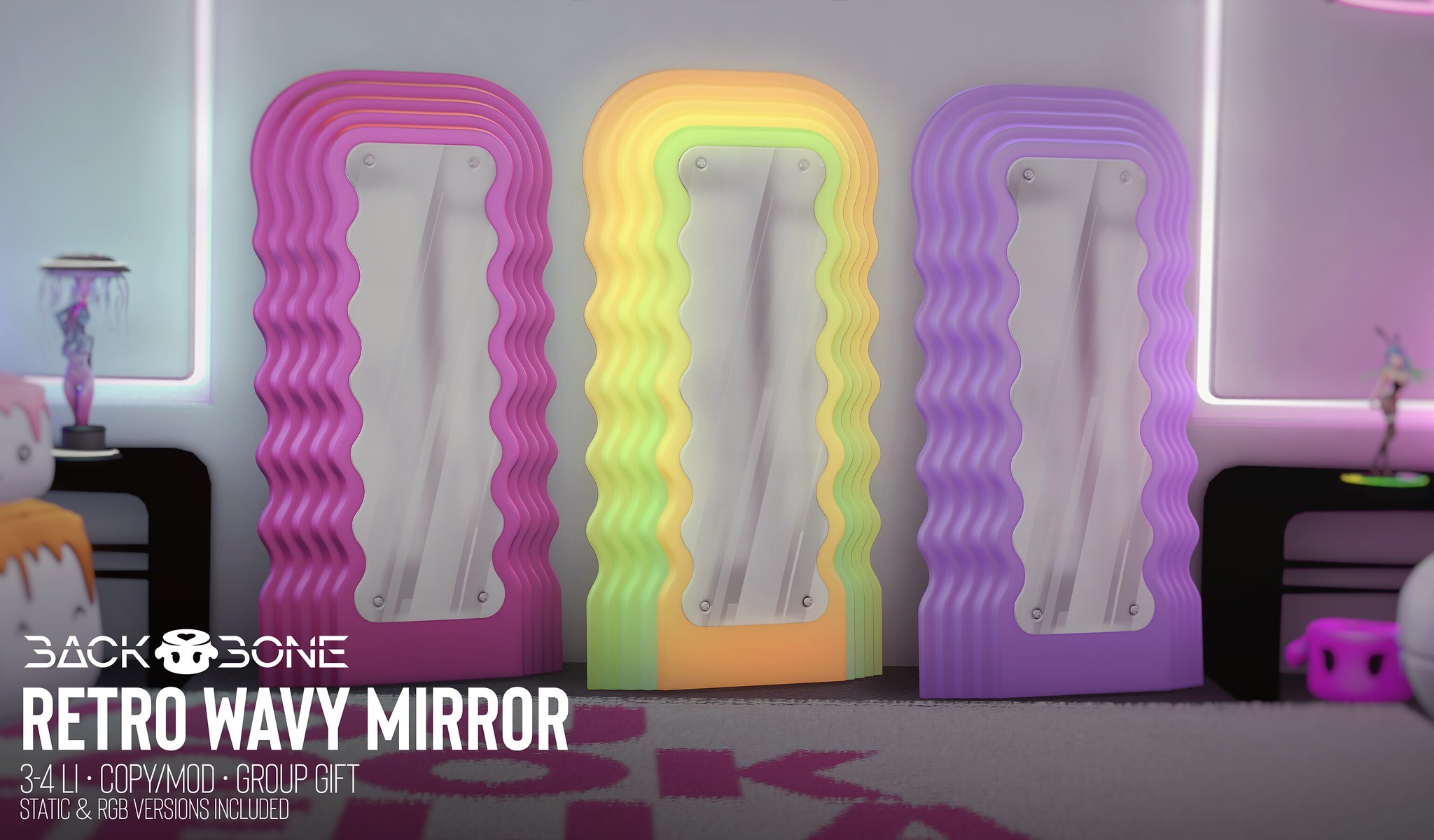 BackBone – Retro Wavy Mirror