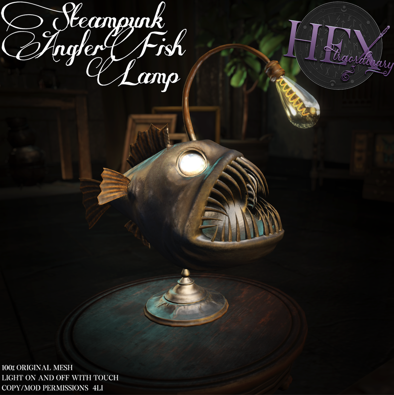 HEXtraordinary – Steampunk Angler Fish Lamp