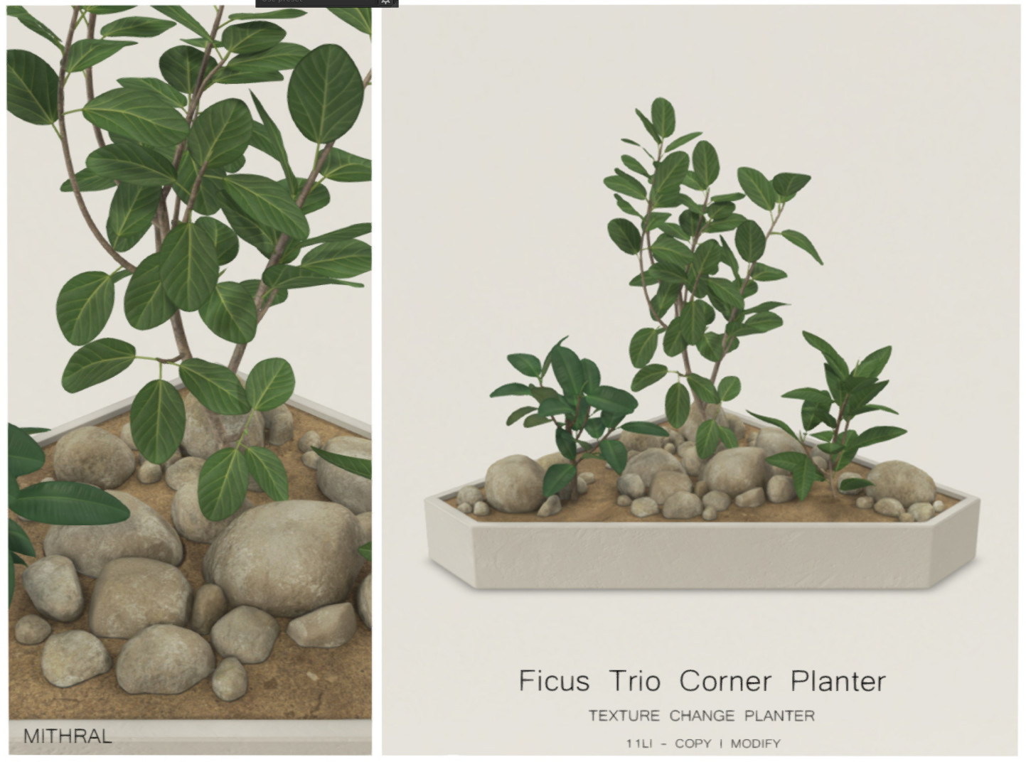 Mithral – Ficus Trio Corner Planter
