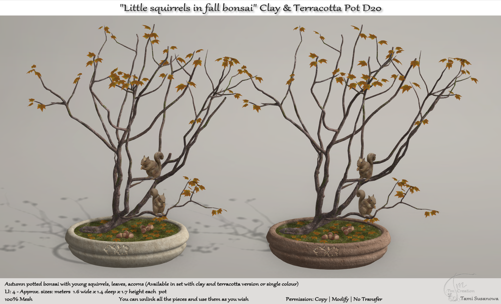 Tm Creation – “Little Squirrels In Fall Bonsai”