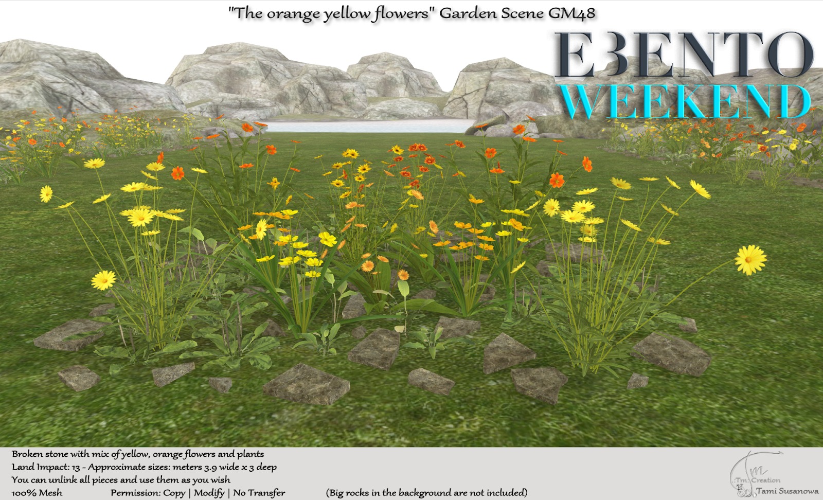 Tm Creation – “The Orange Yellow Flowers” Garden Scene