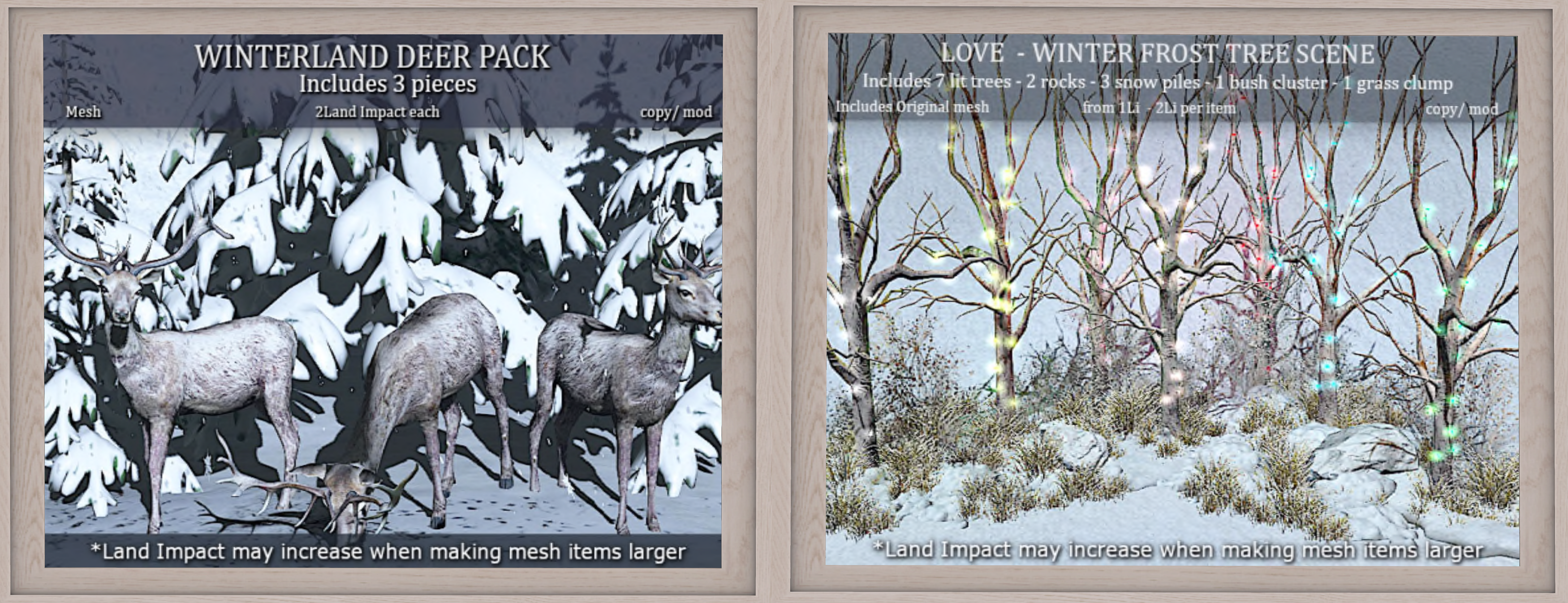 Love – Winterland Deer Pack & Winter Frost Tree Scene