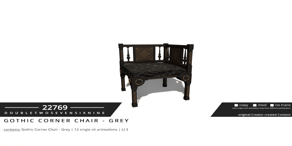 22769 – Gothic Corner Chair