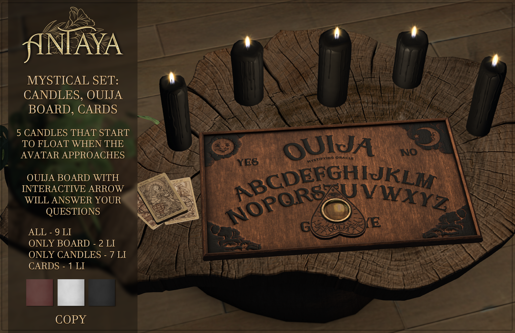 Antaya – Mystical Set : Candles, Ouija Board and Cards