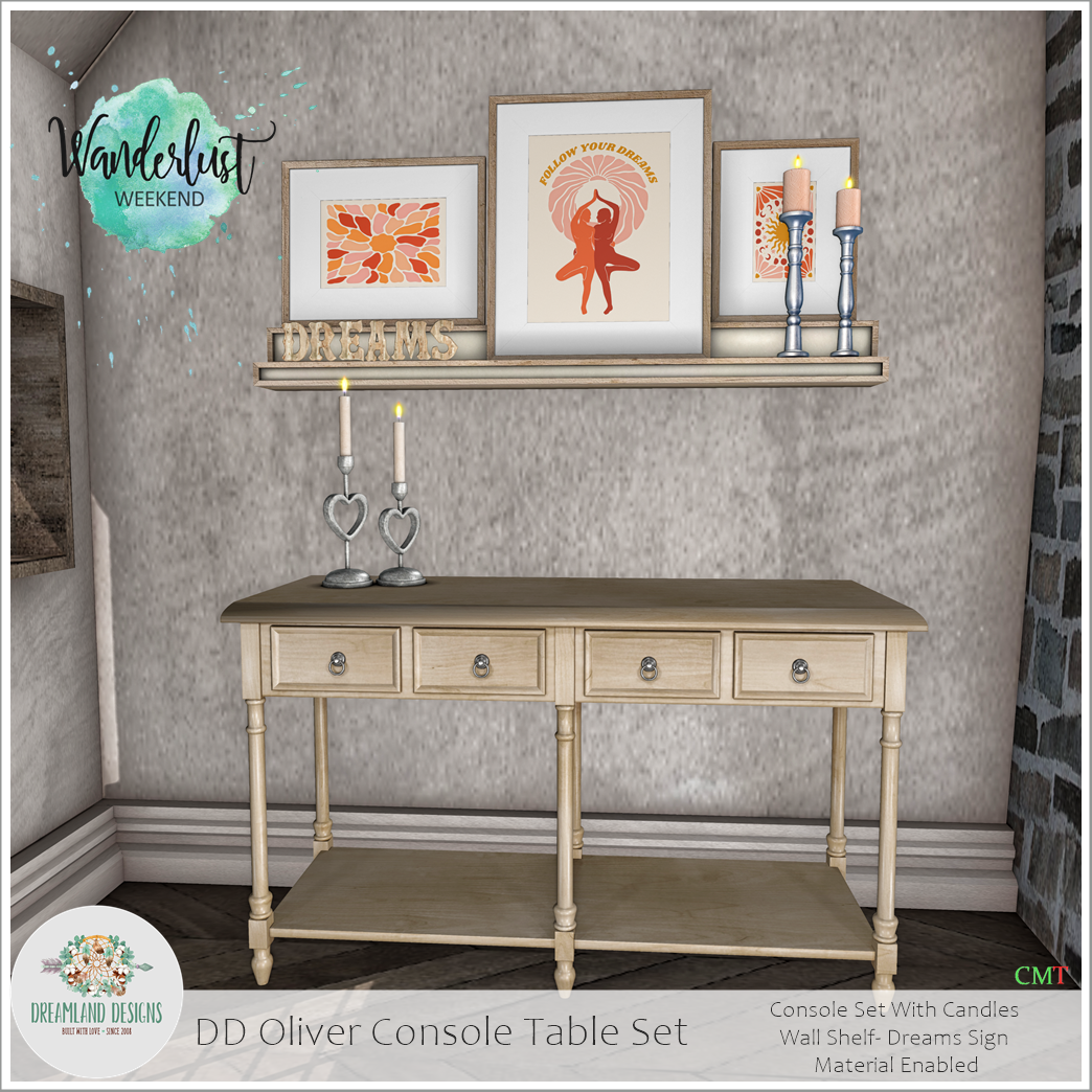 Dreamland Designs – Oliver Console Table Set