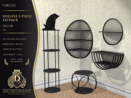 Dictatorshop – Circles Shelves 5 Piece Décor