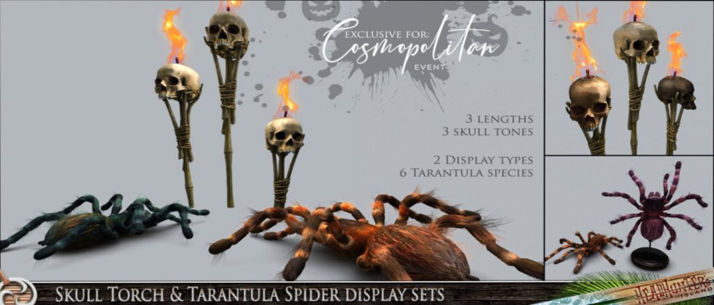 Headhunter’s Island – Skull Torch & Tarantula Spider Display Sets