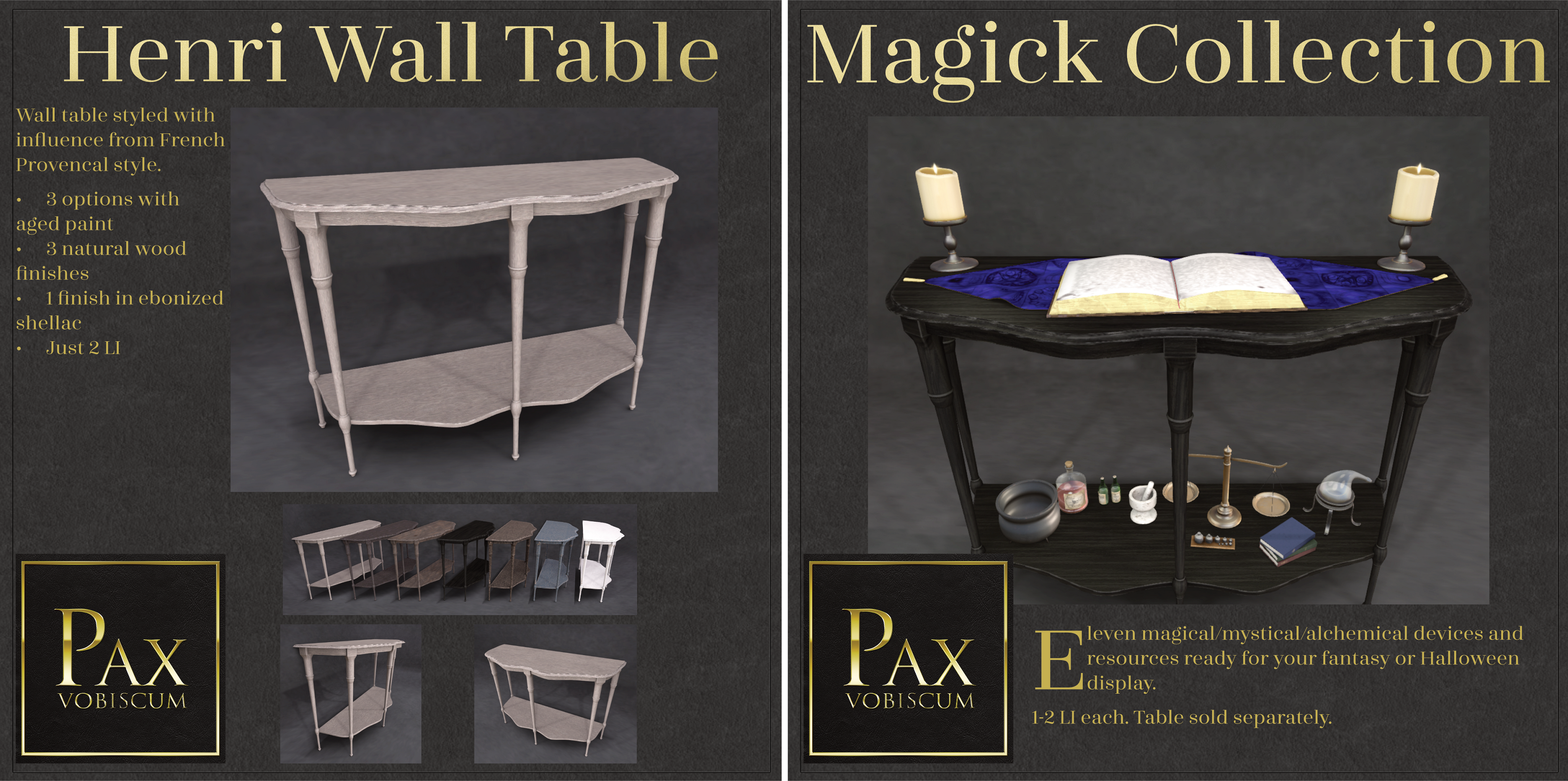 Pax – Magik Collection & Henri Wall Table