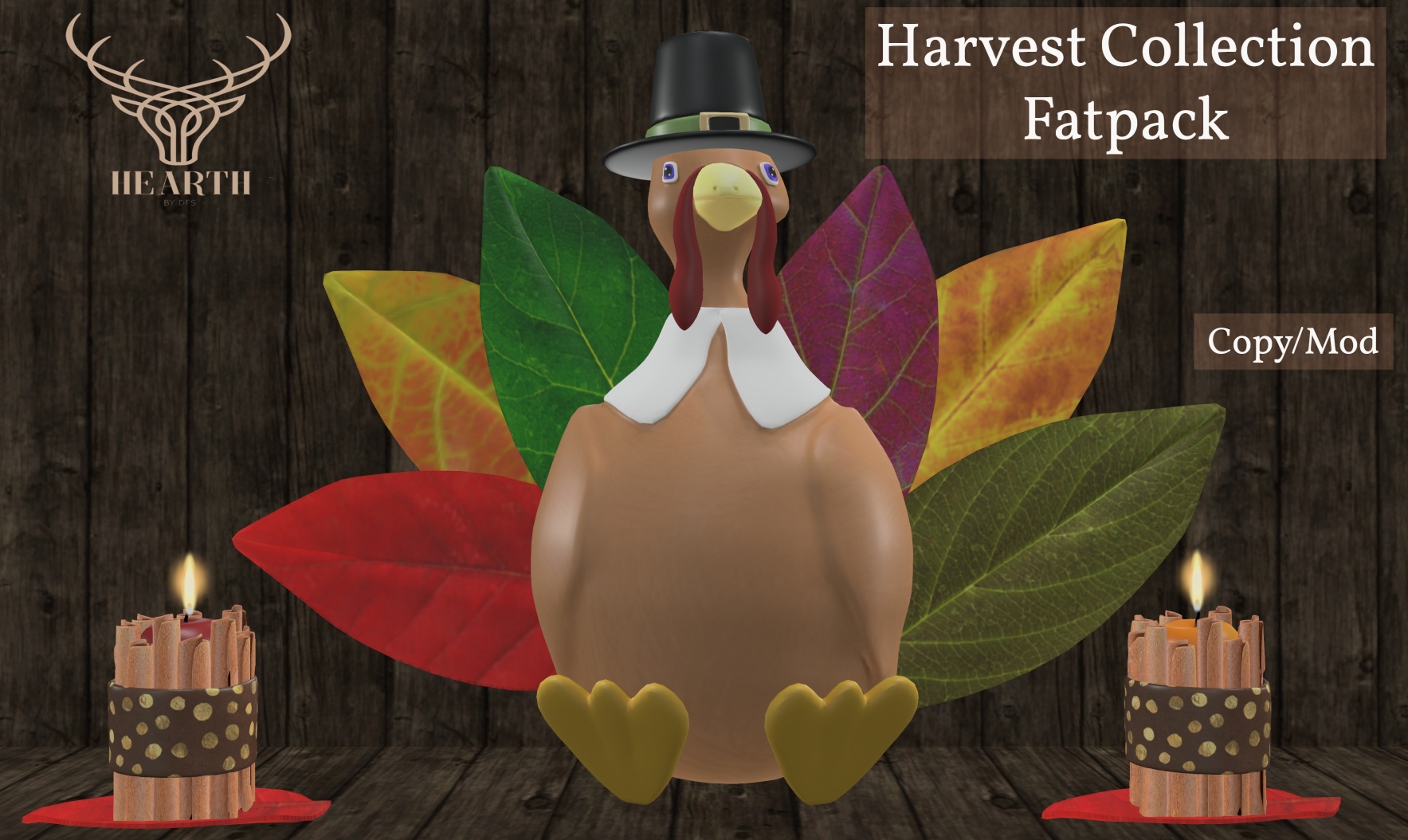 Hearth – Thankful Turkey Harvest Colors and Cinnamon Spice Candles