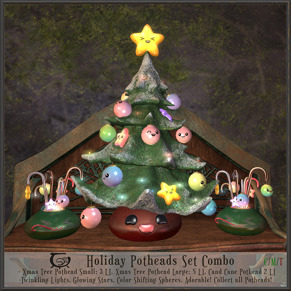 Cerridwen’s Cauldron – Xmas Tree Pothead and Candy Cane Pothead