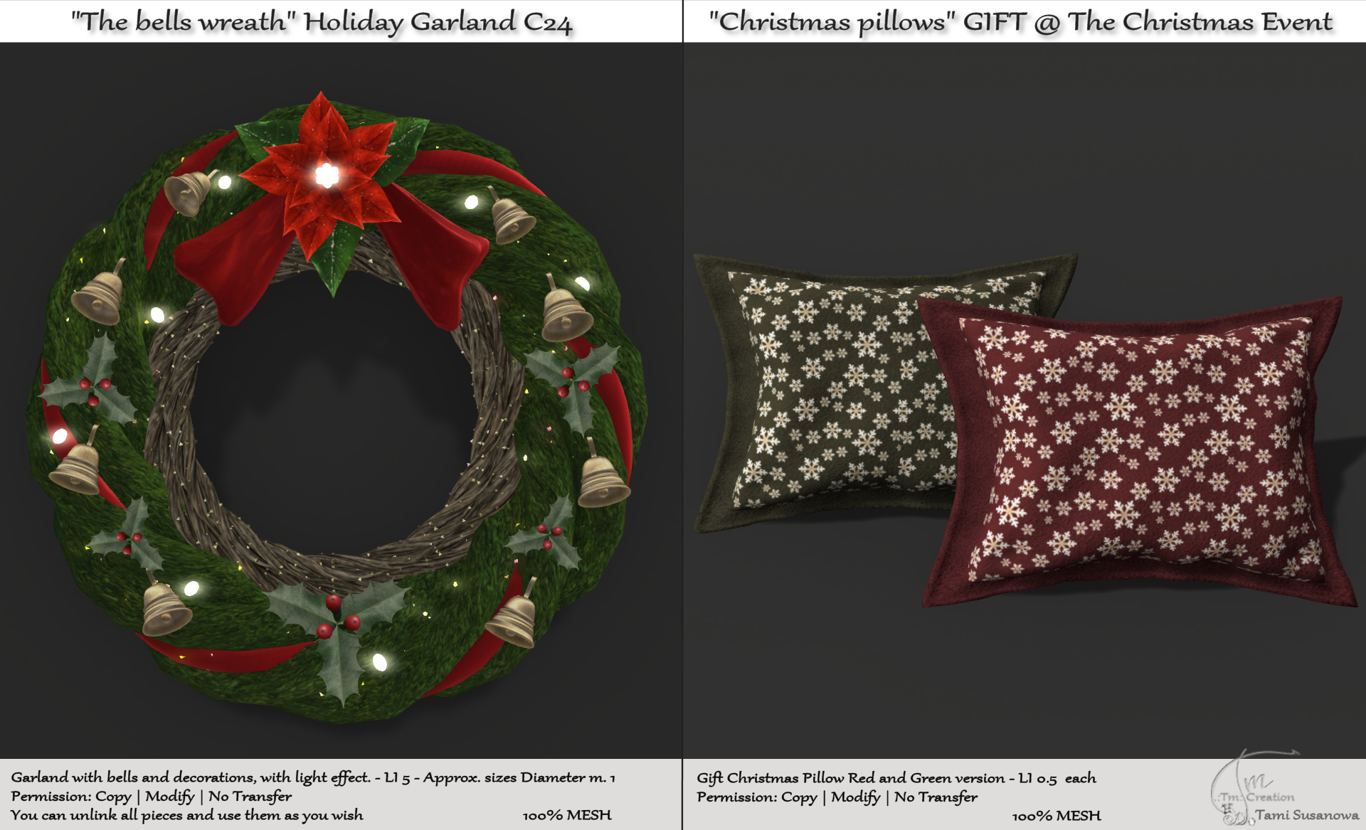 Tm Creation – “The Bells Wreath” Holiday Garland