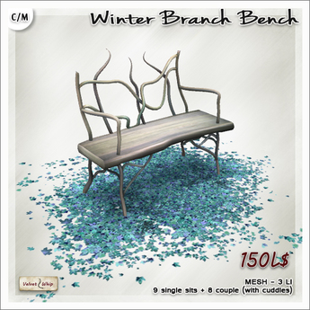 Velvet Whip – Winter Branch Bench