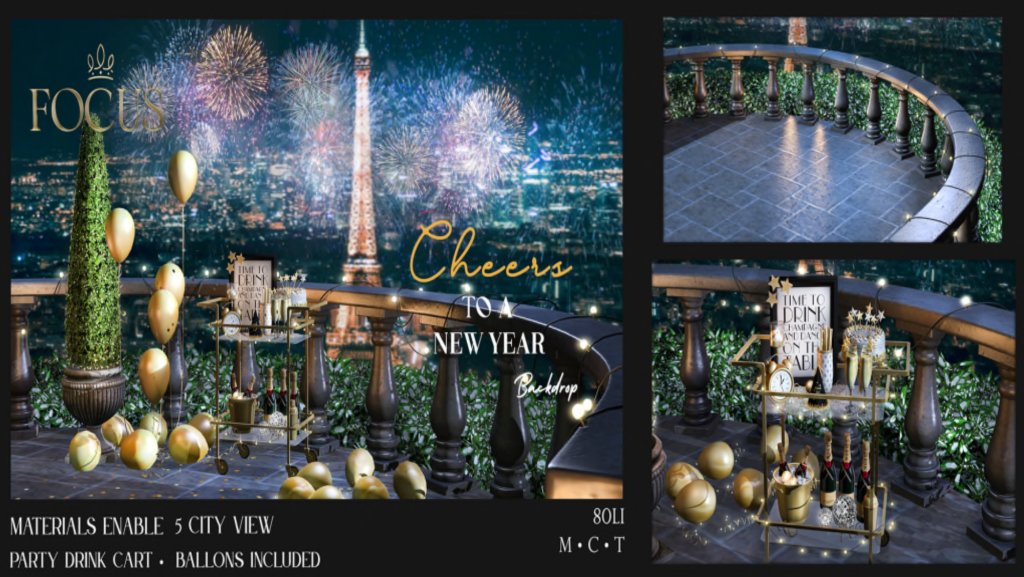 Focus Poses – Cheers To Another New Year Backdrop