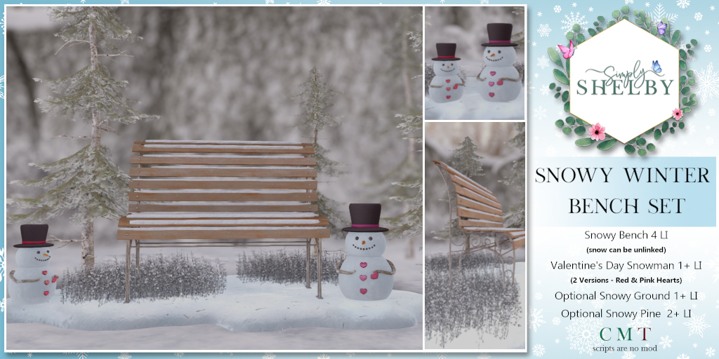 Simply Shelby – Snowy Winter Bench Set