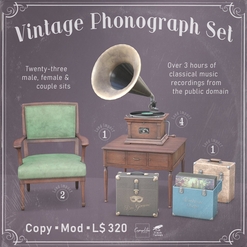 The Black Forest – Vintage Phonograph Set