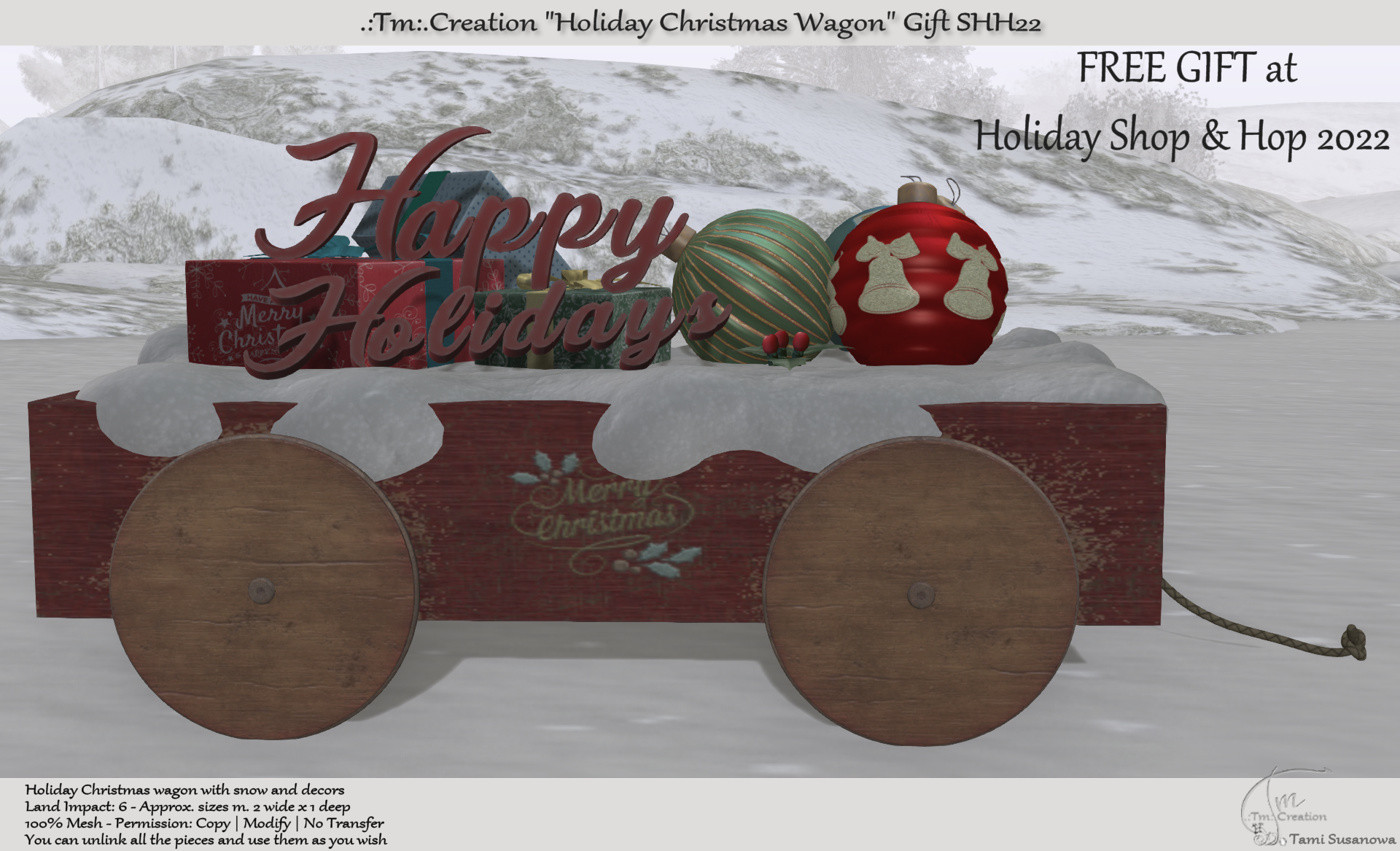 Tm Creation – Holiday Christmas Wagon