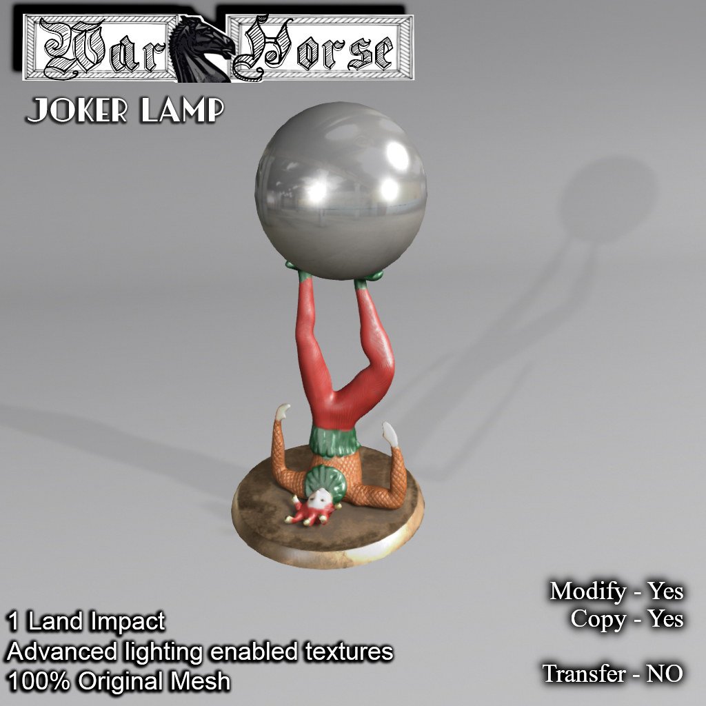 WarHorse – Joker Lamp / Playing Cards Side Table