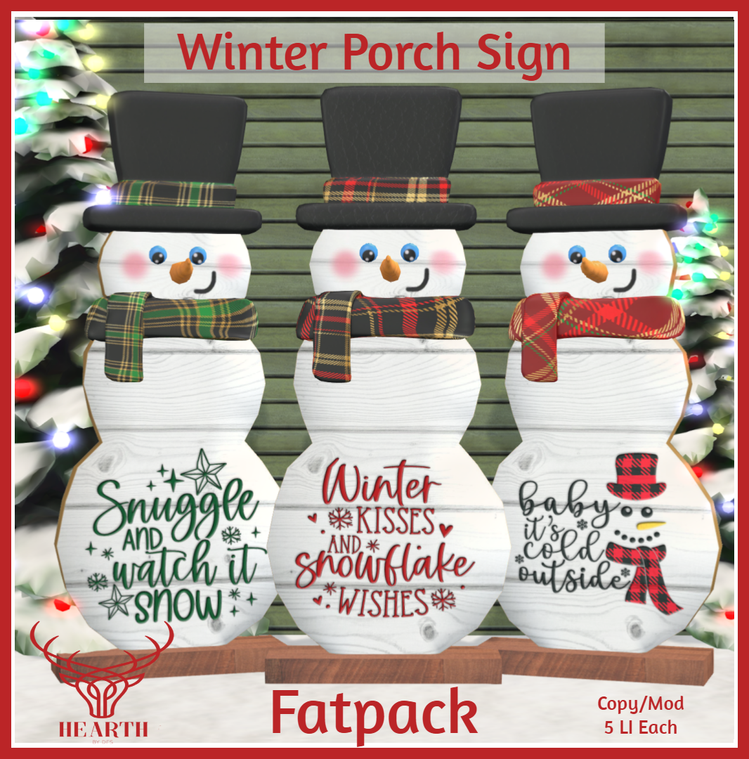 Hearth – Winter Porch Sign & Let It Snow Shovels