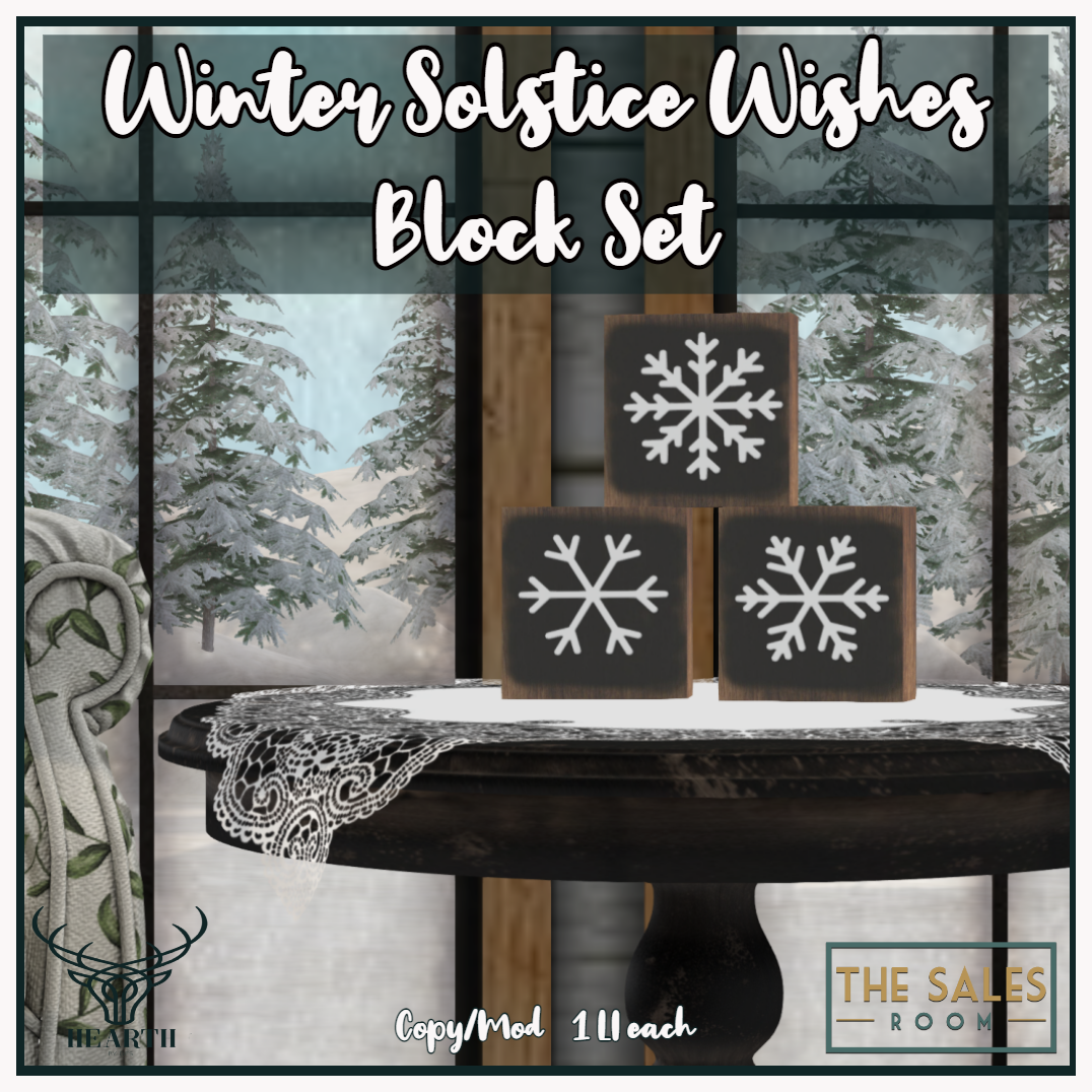 Hearth – Winter Solstice Wishes Blocks and Pinecones – The Sales Room