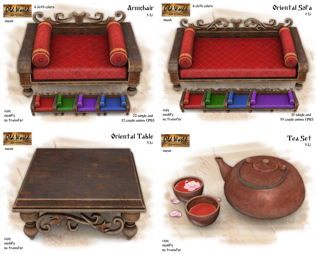 Old World – various furnishings and decor