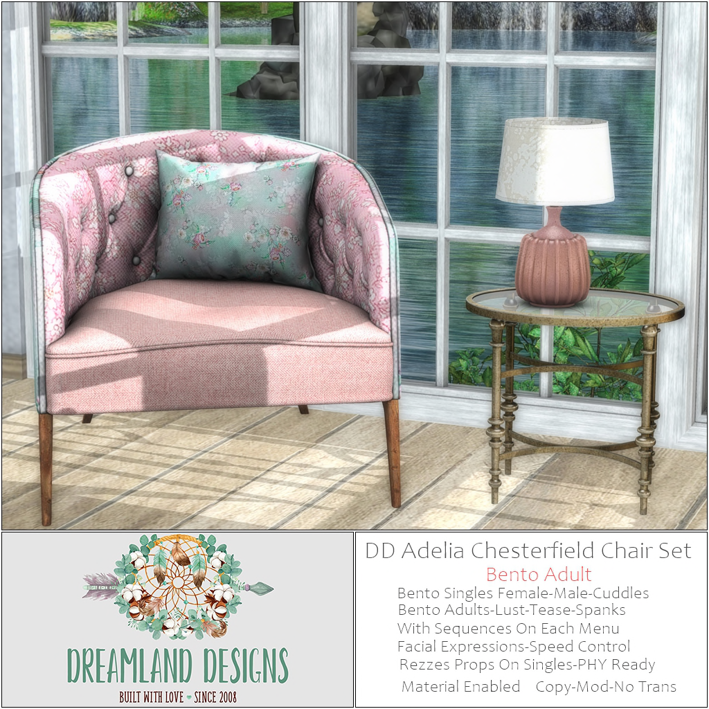 Dreamland Designs – Adelia Chesterfield Chair Set
