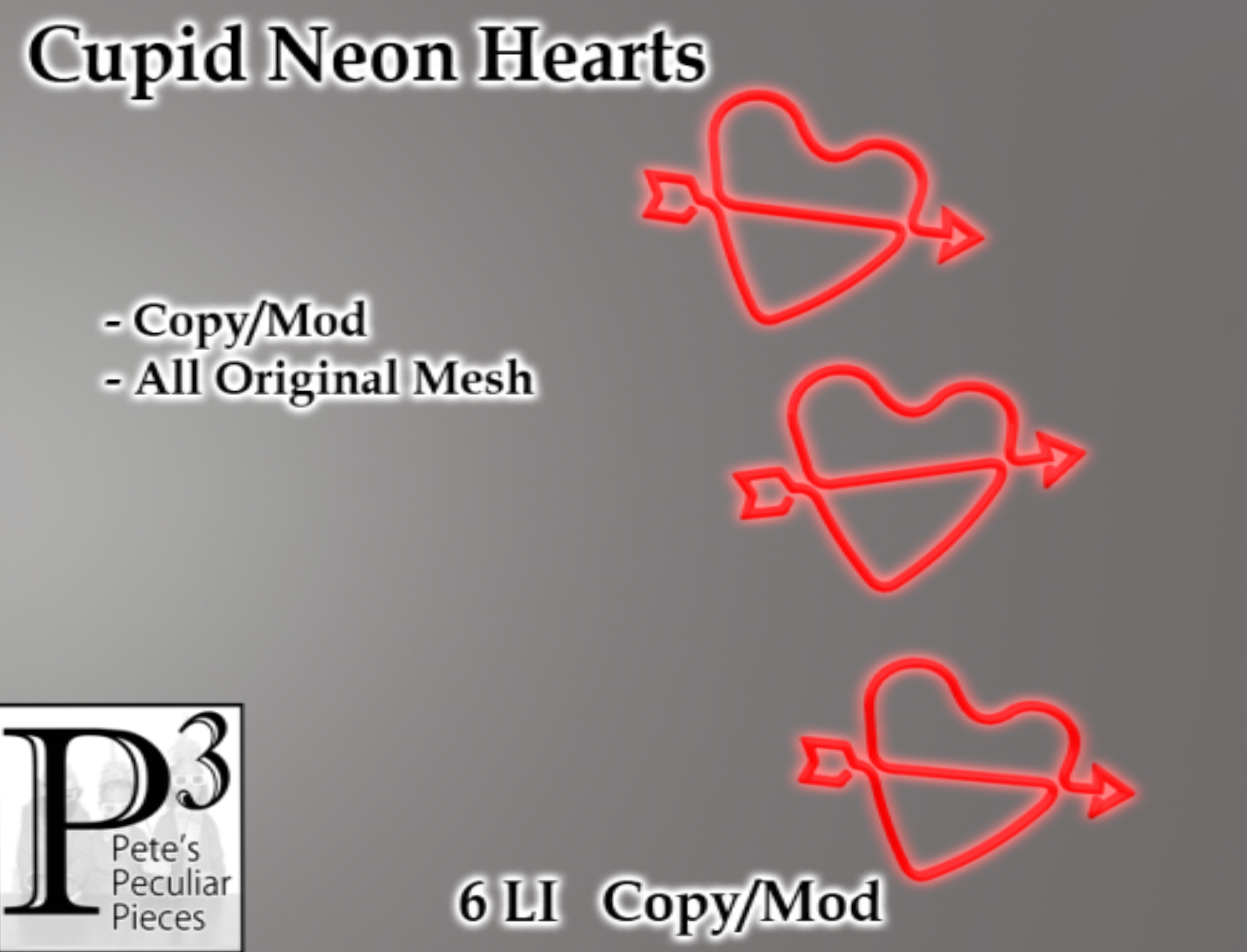 Pete’s Peculiar Pieces – Cupid Neon Hearts