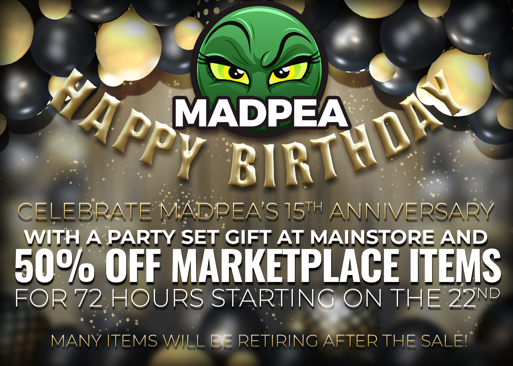MadPea – 15th Anniversary Sale + Gift