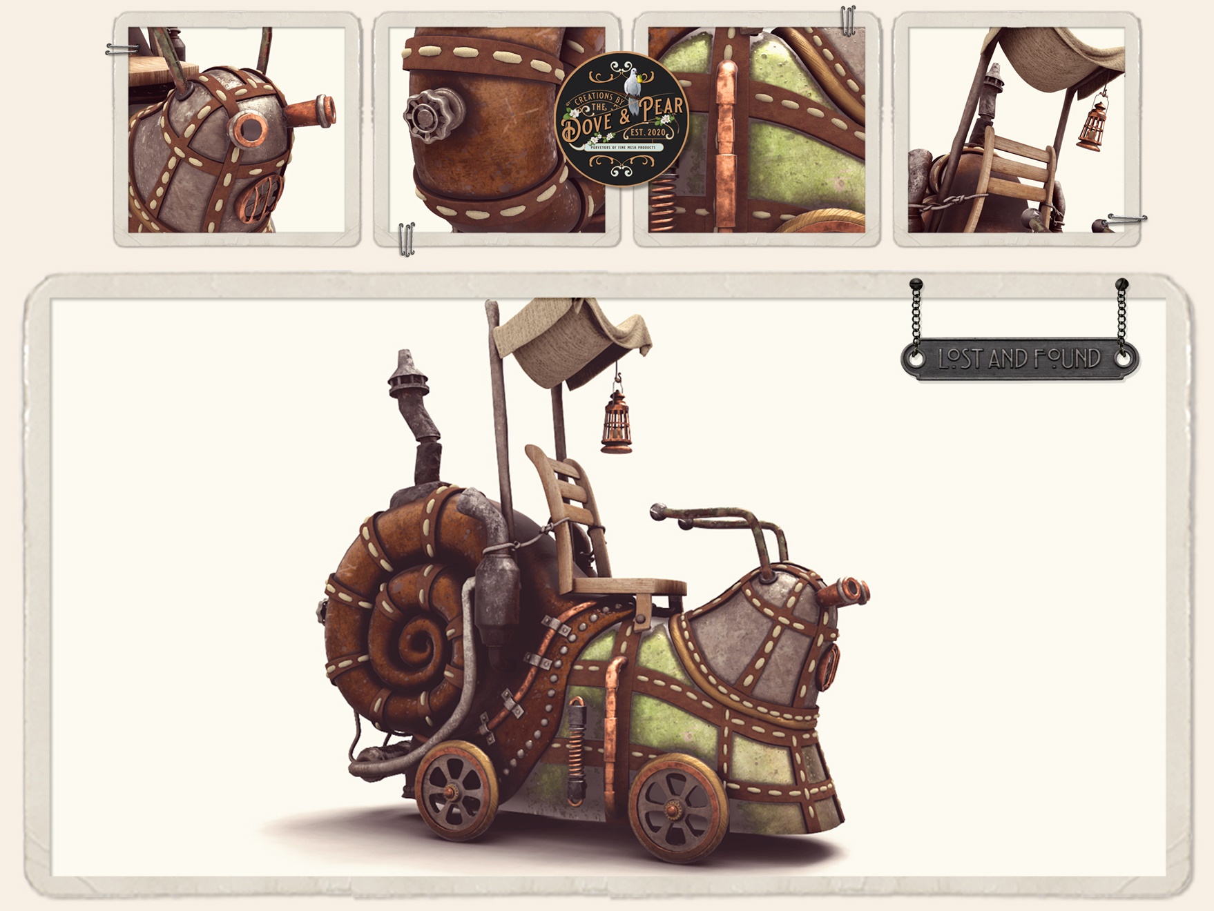 Dove & Pear – Steampunk Snail Rider