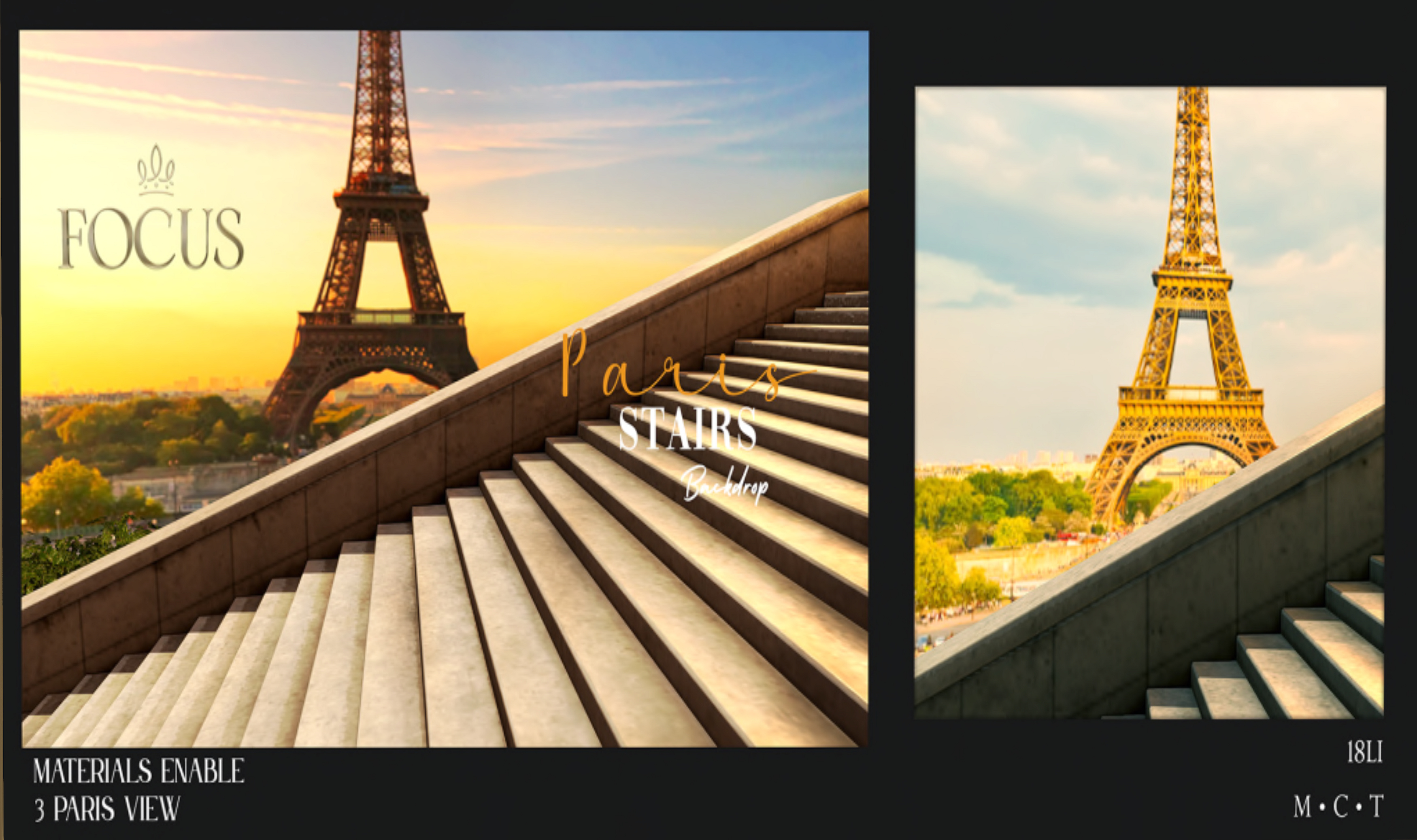 Focus Poses – Paris Stairs Backdrop