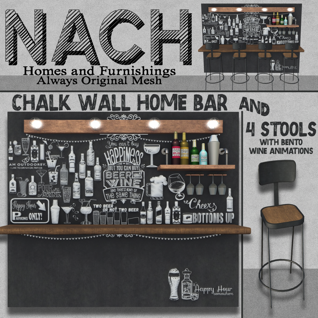 Nach – Chalk Wall Home Bar & Stools