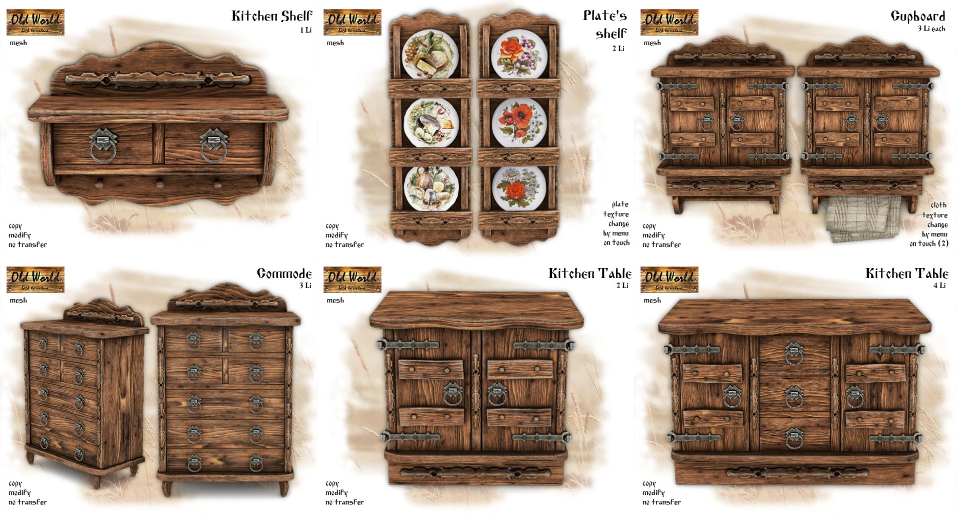 Old World – Kitchen Furnishings