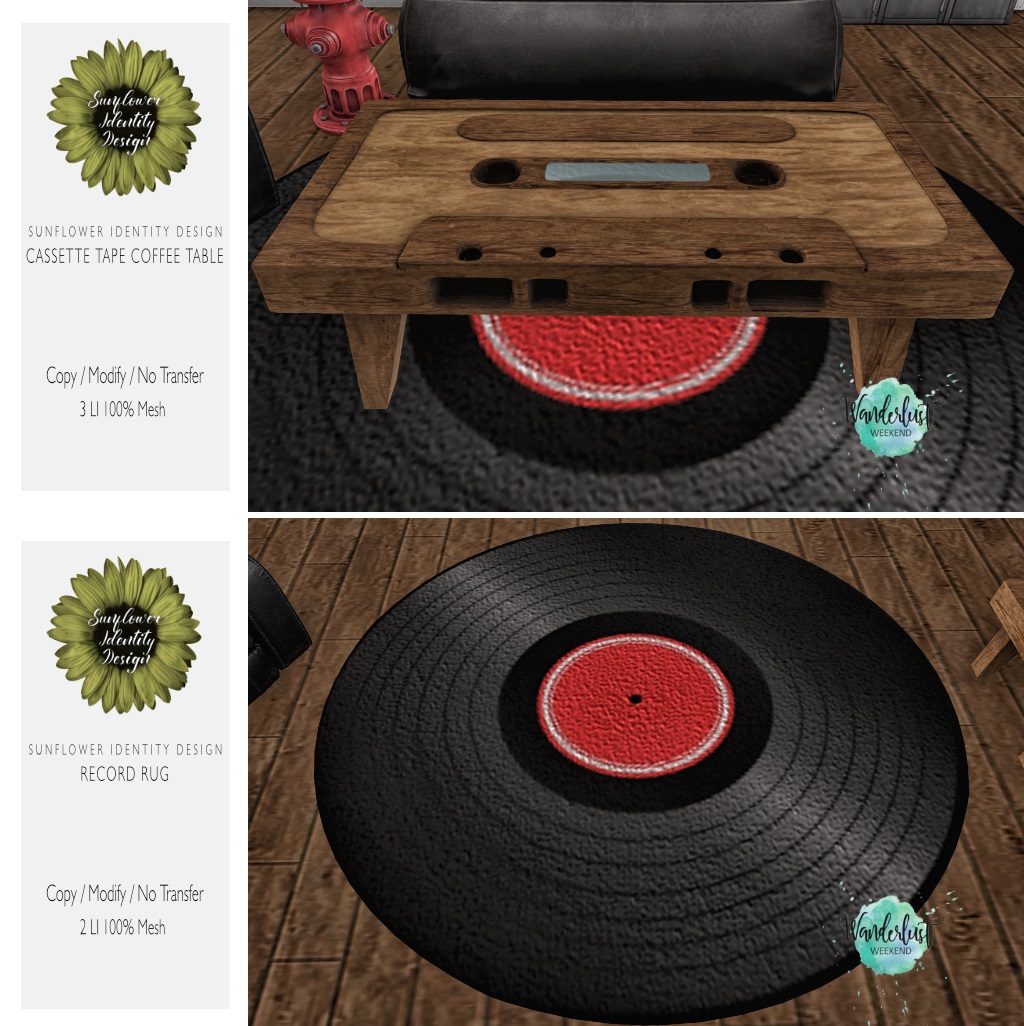 Sunflower Identity – Cassette Tape Coffee Table & Record Rug