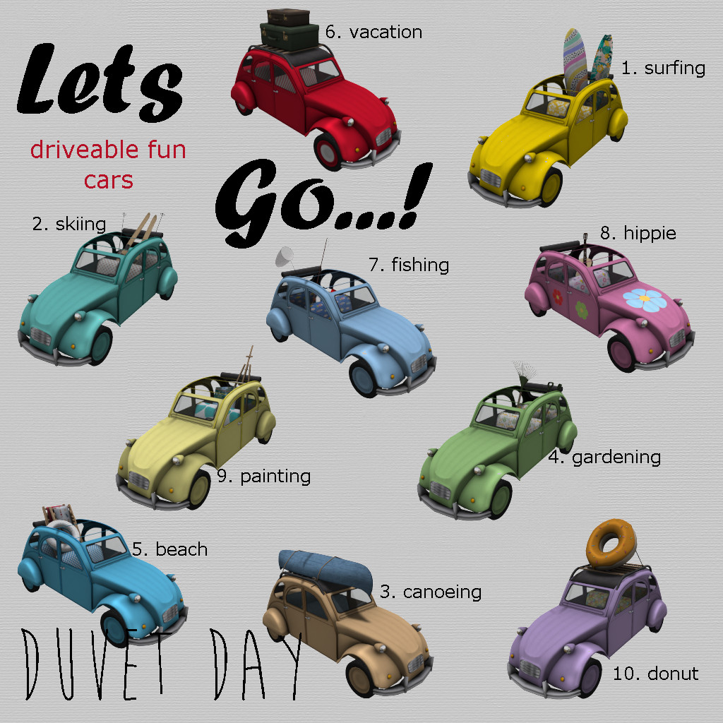 Duvet Day – Let’s Go Drive-able Cars