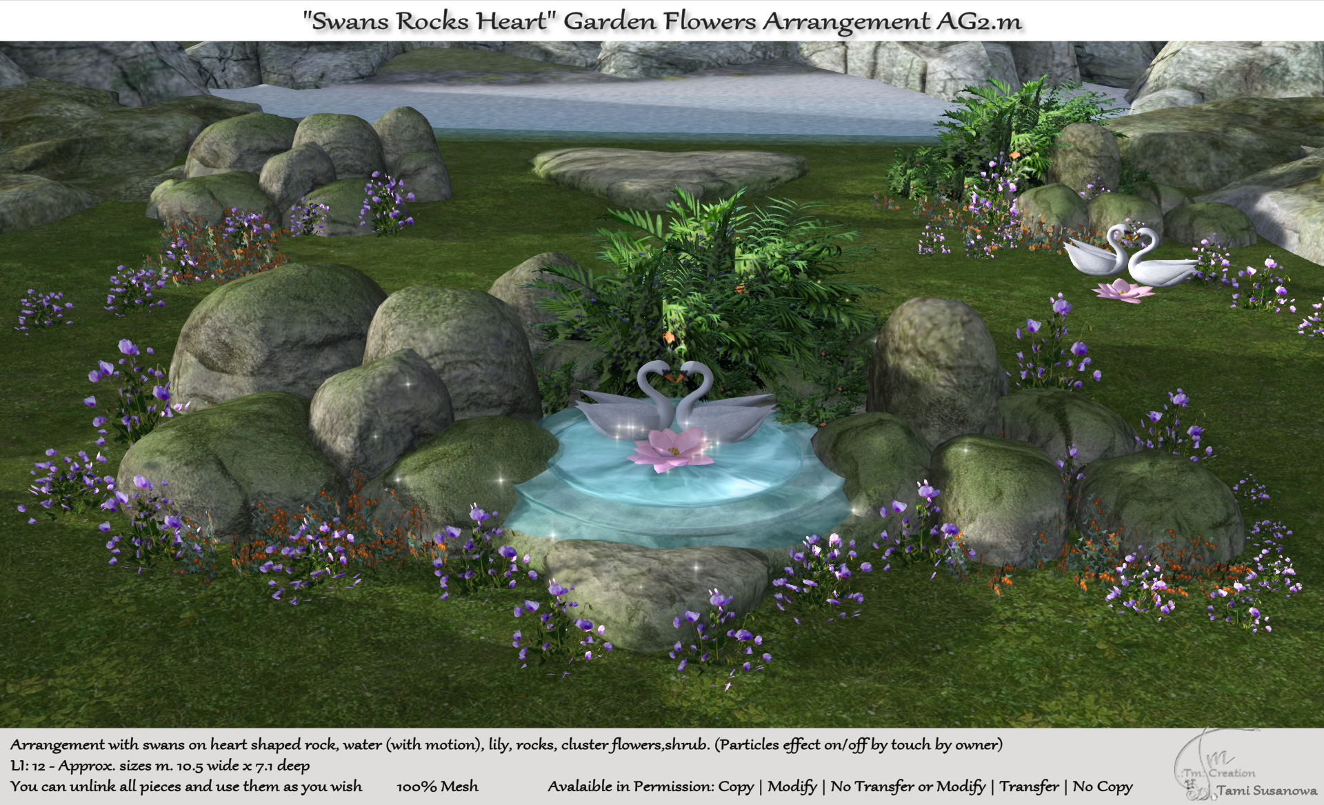 TM Creation – Swans Rocks Heart