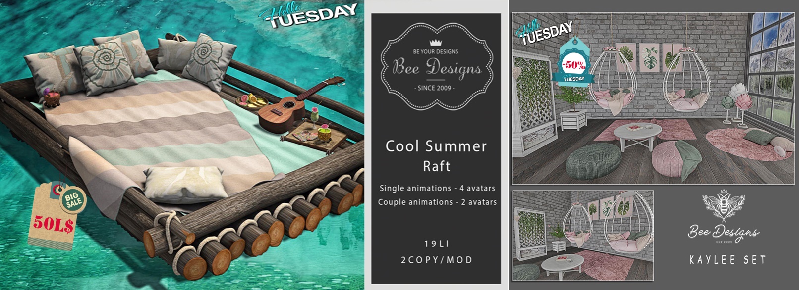 Bee Designs – Cool Summer Raft & Kaylee Set